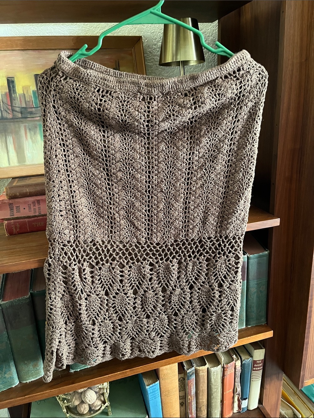 Bandolino Brown Crochet Midi Skirt - Picture 3 of 4